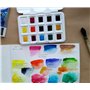 Talens Van Gogh - Aquarelle Van Gogh 15 Demi-Godets + 1 pinceaux + Pinceau à Réserve d'eau