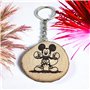 Promotech - Magnifique porte-clés Majic Mouse - Fabriqué à la main et gravé au laser en bois naturel (Mickey Boxing), Bois natur