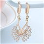 Crystalline Azuria Femme Pendantes Boucles d'Oreilles Paonne 18ct Plaqué Or Jaune avec Cristaux Blancs en Zircone
