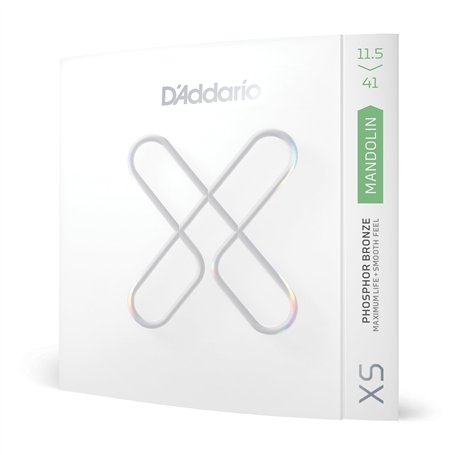 D'Addario XSM11541 Cordes de mandoline revêtues Bronze phosphoreux XS pour mandoline à 8 cordes Durée de vie maximale Toucher li