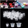 Lot de 300 capuchons d'encre de tatouage avec 2 porte-gobelets, 100 petits, 100 moyens, 100 grands capuchons d'encre de tatouage