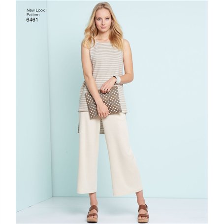 Patron New Look 6461 – Robe, Tunique, Top & Pantalon Court Maille, Tailles 6-18, Facile à Coudre