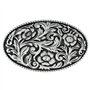 Boucle ovale en métal unisexe, argent antique floral avec boucle de ceinture western bord de corde, pour hommes et femmes utilis
