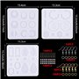 503 Pièces Moule Époxy Résine Bijoux Silicone Kit de Moules et Outils de Coulée de Résine Moule avec Crochets d'oreille et Annea