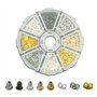 BornFeel Fermoirs Boucles d'oreilles 8 en 1 Kit Fermoirs Embouts 400 Pièces Argent Or Bronze Forme de Balle Papillon pour Boucle