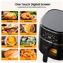 Friteuse Sans Huile 5QT 8 Programmes, 1500W Air Fryer Friteuse Électrique Avec Pot En Silicone Recettes Panneau Tactile LED Fenê