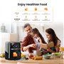 Friteuse Sans Huile 5QT 8 Programmes, 1500W Air Fryer Friteuse Électrique Avec Pot En Silicone Recettes Panneau Tactile LED Fenê