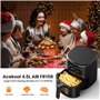 Friteuse Sans Huile 5QT 8 Programmes, 1500W Air Fryer Friteuse Électrique Avec Pot En Silicone Recettes Panneau Tactile LED Fenê