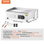 VEVOR Plancha Électrique 3200 W, Plaque à Snacker Commerciale, Plaque de Cuisson avec Surface Antiadhésive Plate et Rainurée, Te