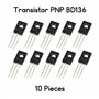 Kit de 10 transistors PNP BD136 45V 1.5A