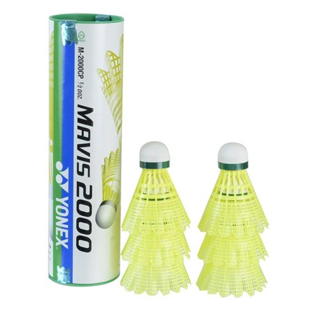 Yonex Mavis 2000 Lot de 6 balles de badminton Jaune