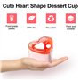 CoKeeSun 30 Pièces Tasses à Dessert avec Couvercles & Cuillères, 160ml Verrines Plastiques en Forme de Coeur, Coupelle à Dessert