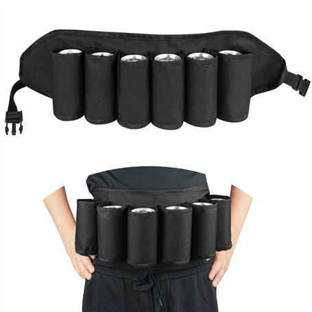 VireEyU Ceinture Porte-Bière pour 6 Canettes - Multifonctionnelle pour Activités Extérieures et Festivals