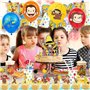 42PCS Monkeys Décoration de Fête, Singe Fournitures de Fête D'anniversaire, Joyeux Anniversaire Bannière Ballon Cupcake Topper p