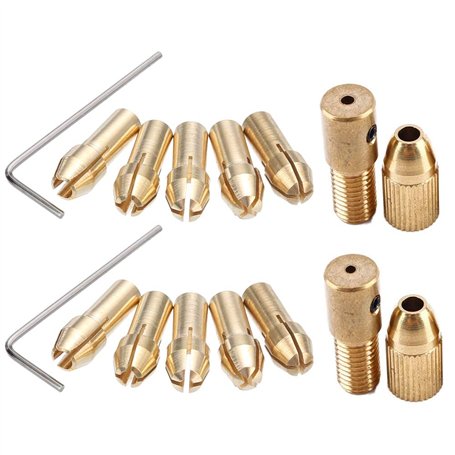 Gasea 14pcs Mini Collet Mandrin Pour Mini Perceuse Électrique Collet Drill Chuck en Laiton Set Mandrin de Serrage Pour 0.5-3mm A