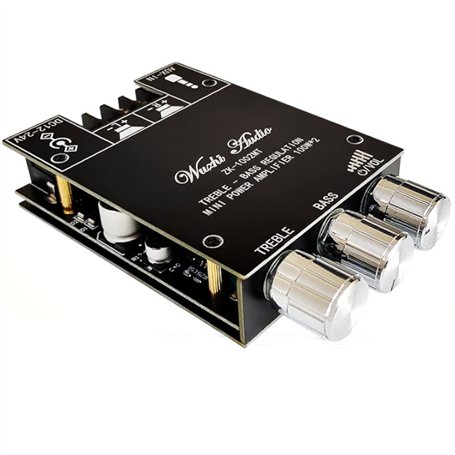 WANGCL Carte d'amplificateur Bluetooth HiFi stéréo 2.0 TPA3116D2-2 x 100 W - Module d'amplificateur Audio - Contrôle des Basses