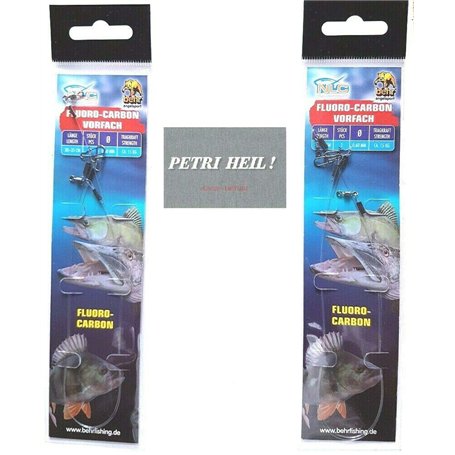 Behr Lot de 4 bas de ligne Behr en fluoro-carbone avec émerillon et mousqueton 30+ 35 cm