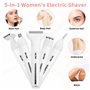 Cexovo Rasoir Electrique Femme 5 en 1 Tondeuse Femme Intime Rechargeable Rasoir Electrique avec Station de USB Rechargeable Tond