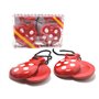 CASTANETS ESPAGNOLS ROUGE ET BLANC POUR ADULTES bois massif