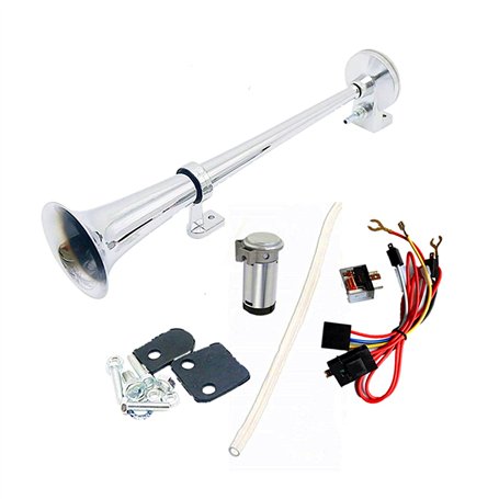YIYDA Car Horn Klaxon 150DB Klaxon de voiture 45cm Air Horn avertisseur Chrome Zinc Unique trompette Camion Air Horn avec compre