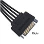 YINETTECH 2pcs Câble d'extension d'alimentation SATA de 15 Broches Mâle à Disque Dur Femelle 12.6 Pouces
