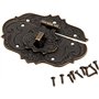 Mgoodoo 76 x 57 mm Loquet Serrure Vintage Antique Moraillon Fermoirs en Fer Bronze Antique Verrous pour Décoratifs Cabinet Armoi