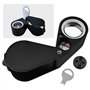 20x Loupe Bijoux Loupe LED UV Lumière 21mm Triolet Lentille Optique Verre, Poche Gemme Loupe Outil Bijoutier, Timbre Philatélist