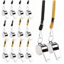 NEUSID Lot de 12 sifflets d'arbitre en acier inoxydable avec cordon - Sifflet d'arbitre - Sifflet d'arbitre - Sifflet d'arbitre