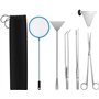 6 Pièces Outil Aquarium en Acier Inoxydable