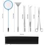 6 Pièces Outil Aquarium en Acier Inoxydable,Kits pour Aquariophile Débutant,Plante Aquatique Outils,Tweezers,Scissors,Spatula et
