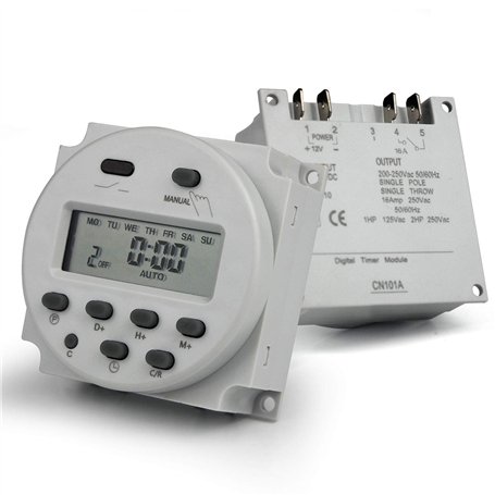 Taikuwu Nouveaux LCD numerique Controle Puissance minuterie Programmable DC 12V 16 a Temps Relais commutateur