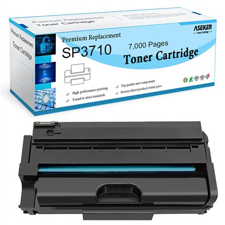 ASEKER Compatible SP 3710 Toner Cartouche 408284 pour Ricoh SP 3700 3710DN 3710SF Imprimante Très Haute Capacité 7000 Pages (Noi