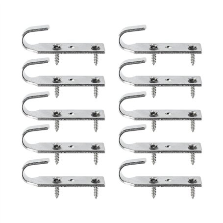 Crochet + 2 Vis | pour Fixation bâche Couverture Piscine Hors Sol Bois| INOX | Lot de 10 pièces - POOLCO