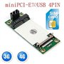 LeHang Mini PCI-E to USB Adapter Test 3G/4G WWAN Module Mini Pci-E Express Wireless to USB 4Pin Adapter Card with SIM Card Slot 