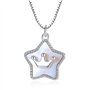 VIKI LYNN Collier Pendentif Étoile en Nacre Blanc et Argent fin 925 Bijoux Fantaisie Couronne de Reine Idée Cadeau Femme Fille p