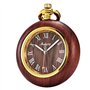 TREEWETO Montre de Poche en Bois Style rétro avec Chiffres Roma et chaîne et Coffret Cadeau
