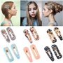 12 Pièces Pinces à Cheveux en Résine Acrylique Clips à Cheveux d’Alligator Géométrique Barrettes Colorées en Acryliques pour Acc