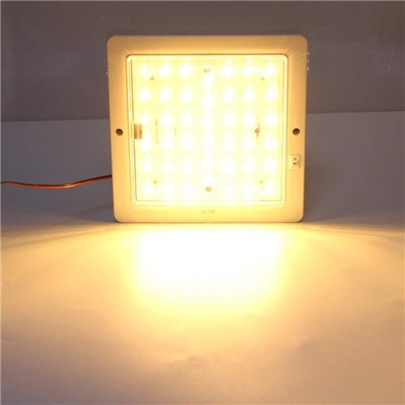 ZONCENG1 12V 9W Carré LED RV Intérieur plafonnier 42LED Lampe de Plafond pour Marine Bateau Camper Remorque (Blanc Chaud)