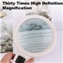 KEWUZY Loupe de Lecture, Loupe de Lecture 30X avec 3 LED Lumière, Loupe Lumineuse pour la Lecture, Loupe Grossissante à Main pou