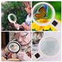KEWUZY Loupe de Lecture, Loupe de Lecture 30X avec 3 LED Lumière, Loupe Lumineuse pour la Lecture, Loupe Grossissante à Main pou
