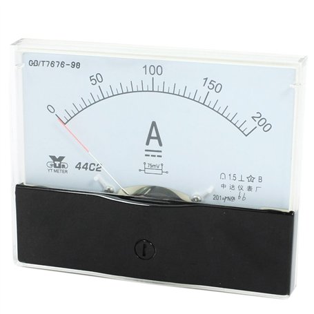 sourcing map Analogique Courant Panneau Mètre DC 0-200A 44C2/200A Ampèremètre pour Automobile Circuit Test Charge Batterie Ampèr