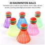 MEMOFYND Lot de 20 badmintons en plastique colorés, légers et durables, pour l'intérieur et l'extérieur, convient pour le sport,