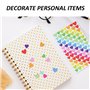30 Feuilles d'Autocollants en Forme de Cœur Imperméables - 2520 Pièces Colorées pour Décoration et Marquage DIY