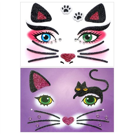 2 Autocollants Pour Visage De Chat