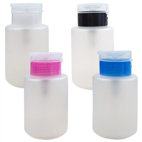 Distributeurs de Pompe de Dissolvant de Vernis à Ongles,4 Pièces 150ml Transparent Flacon Pompe Vide Bouteille en Plastique Vide