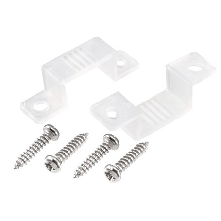 sourcing map 14mm x 7mm Support de montage de fixation de bande lumineuse à LED en plastique Transparent 50Pcs