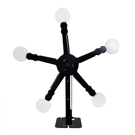 Atflbox Réinitialisation et Rotation de la Cible de tir en métal avec 5 plaques d'acier pour Pistolet à granulés de Airsoft BB G