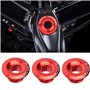 3pcs 18mm Alliage D'Aluminium Boulons de Manivelle de VéLo Capuchon à Visser pour PéDalier(Rouge)