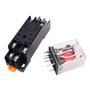 WANGCL Lot de 2 mini relais électromagnétiques AC 12 V 8 broches DPDT relais 2NO + 2NC avec base de prise et indicateur LED
