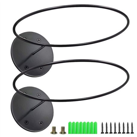 Lot de 2 Supports Muraux en Acier pour Ballons de Basketball Football Volleyball